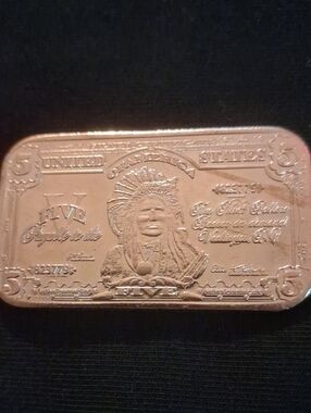 Copper-Tone Novelty Money Clip Bar - Brown